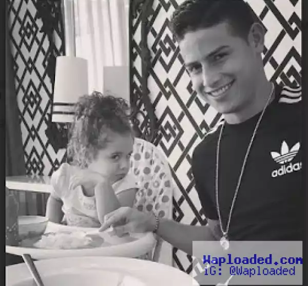 Real Madrid star, James Rodriguez, shares cute pic with his daughter